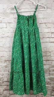 Cece Harmony Blossoms Ruffle Sleeveless Shift Dress in Emerald Green Small NWT