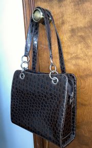 Brown Faux Snake Skin Purse 