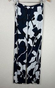 Max Mara Womens Casual Pants Size Medium Navy/White Printed Straight Soft Jersey