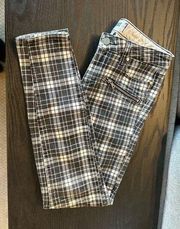 PAIGE Black & Cream Tartan denim womens size 26 Pants​​