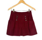 Free People Happy Together Pleated Wine Mini Skirt 2