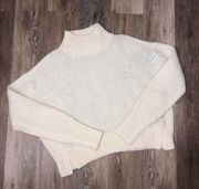 Scotch & Soda Starwatcher Cream Cowl Neck Crop Wool Blend Pullover Sweater L