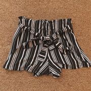 striped paper bag shorts