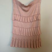 Nicole Miller Pink Tiered Ruffle Knit Skirt