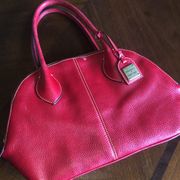 Dooney & Bourke Vintage Red Pebbled Leather Dome Satchel Classic Handbag