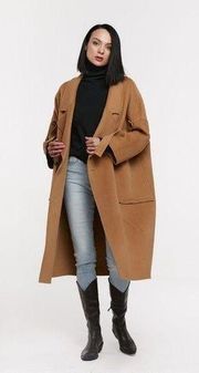 LIT Active Large Collar Oversized Wool Coat in Camel