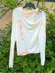 REVOLVE LA MADE Cold Shoulder Sweatshirt in Ivory and Tangerine size S EUC!