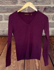 525 America Long Sleeve Purple V-Neck Top - Size Small