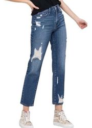 Vervet By Flying Monkey High Rise Distressed Straight Jeans VT1154 Women’s Sz 24