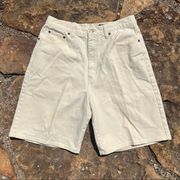 Vintage 90s Eddie Bauer relaxed fit butter cream jean shorts