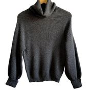 LEITH Gray Chunky Ribbed Knit Turtleneck Sweater Small NWT