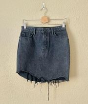 NEW GRLFRND Rhoda High Waist High-Low Mini Denim Jean skirt in True To Self