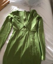 Pull And Bear Green Mini Dress