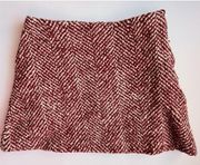 Piazza Sempione • Burgundy Herringbone Tweed Mini Skirt