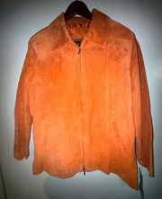 NWT Terry Lewis M Coral 100% Leather Jacket Coat