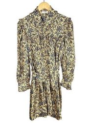 SANDRO Paris Harmonie Floral Print Silk Mini Dress Size US 10 FR 42