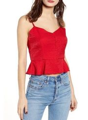 WAYF Vanessa Button Front Cami red Sz XS