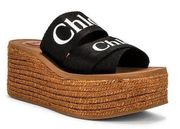 CHLOE Woody Canvas Espadrille Mules size 39