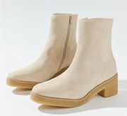 Coconuts by Matisse Elsa Ankle Boot Women's Ivory Leather Side Zipper‎ Size 9M