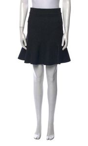 Balenciaga Wool Silk Blend Ruffle Flounce High Waist Short Black Skirt Sz:40/US8