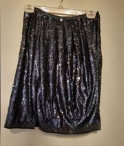 Giorgio Armani Italy Sequin Skirt Navy Blue 38