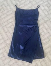 Secrets + Saints navy blue slip dress