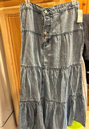 Brand new W/ Tags Long denim skirt