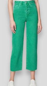 NWT Blank NYC Baxter Ribcage Straight Leg Green Denim Button Fly Jeans Size 31