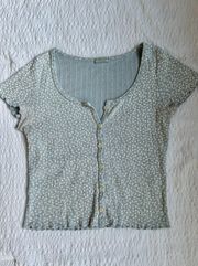 Brandy Melville brandy mellville blue floral zelly shirt