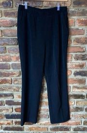 Allison Daley Black Flat Front Pull-On Dress Pants Women's Size 12