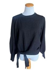 Womens Simply Vera by Vera Wang Knot Front Black Dolman Sweater - Sz S