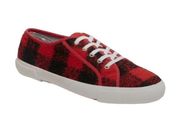 Old Navy Red & Black Plaid Sneakers(Size 6)