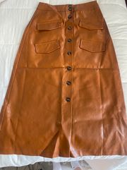 Brown Leather Skirt