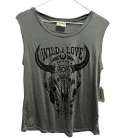 Dirtee Laundry Wild Love Sleeveless Tee, New with Tags