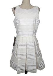 Bebe Sleeveless Fit and Flare Sleeveless Dress White Size Large