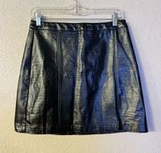 Abercrombie & Fitch NWT Womens Faux Leather Black Mini Skirt Shiny Slit medium