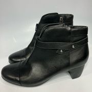 Softwalk black heeled booties size 8.5