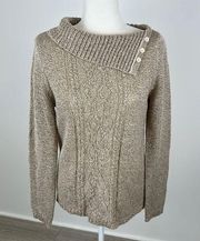 Carolyn Taylor Tan Knit Pullover Sweater Size M