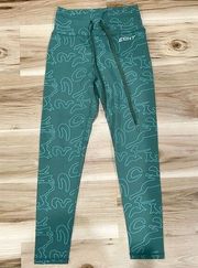 Echt Printed Green Drawstring Joggers Leggings Women’s XS