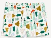 Old Navy Womens 3X Flannel Boxer Pajama Shorts O Christmas Tree Winter XXXL Plus