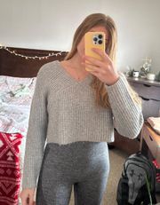 Gray Cropped Sweater