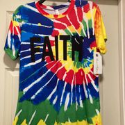 NWT Love Nation "Faith" Lycra Material Tie Dye T-Shirt