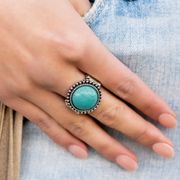 NWOT MESA MECCA - BLUE TURQUOISE STONE SILVER RING -  FASHION FIX JUNE 2022