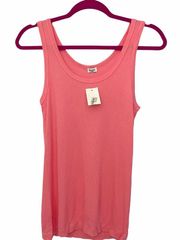 new Splendid ✶ Classic Micro Modal Rib Tank ✶ Coral Hot Pink ✶ Size Large ✶