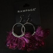 New Rampage Crystal Hoops & Feathers