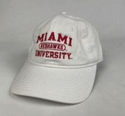 Miami University Red Hawks White Red Adjustable Hat Cap Baseball NEW NWT Slide