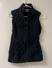 Athleta black puffer vest size xxs