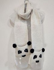 Forever 21 Panda Scarf Glove Combo Snood Cream Black NWT