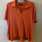 Jane + Delancey NWOT Collared Hi Lo Rust Colored Blouse Medium