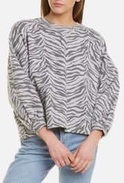 Rosie Zebra Puff-Sleeve Sweater